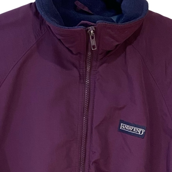 Lands End Womens Purple Nylon Navy Fleece Lined Lightweight Jacket. Sz -S - Picture 2 of 15